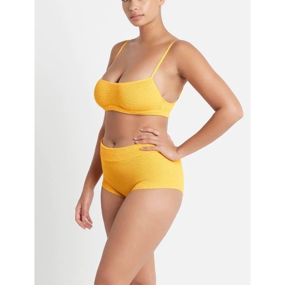 BOND-EYE Strap Saint Crop Bikini Top Womens One Size Sunny Eco Yellow NWT - Picture 8 of 9